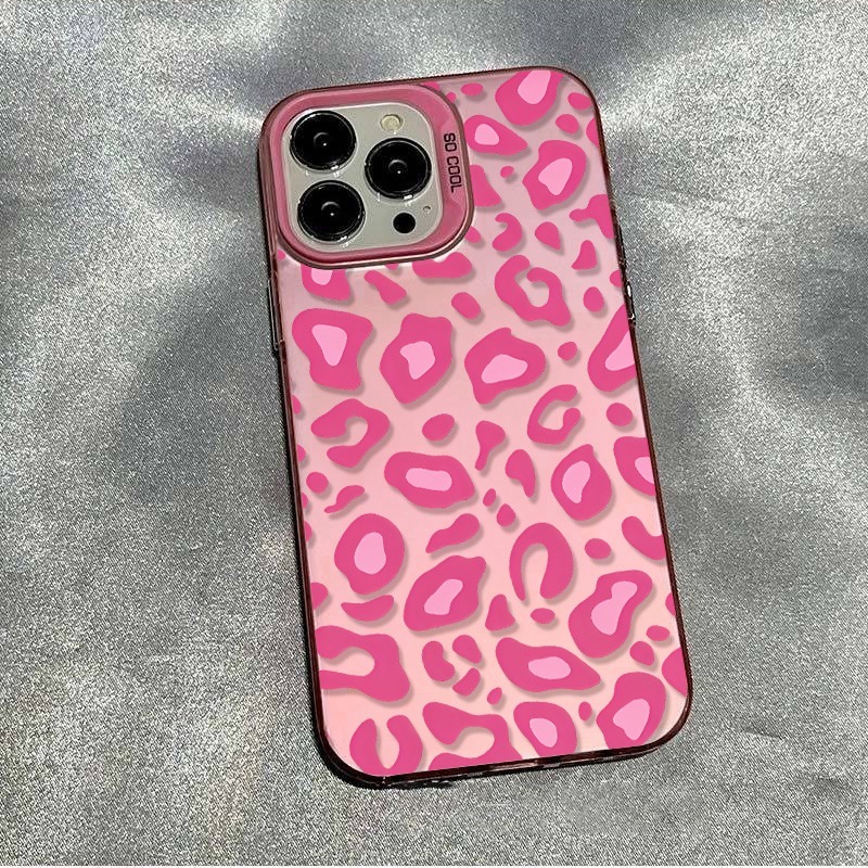 Phone Cases Samsung S25 - サムスン Galaxy A57、A37、S20、S22、S23、S24、S25、S26 Ultra Plus 向け、ピンクのレオパード柄の耐衝撃保護ケース