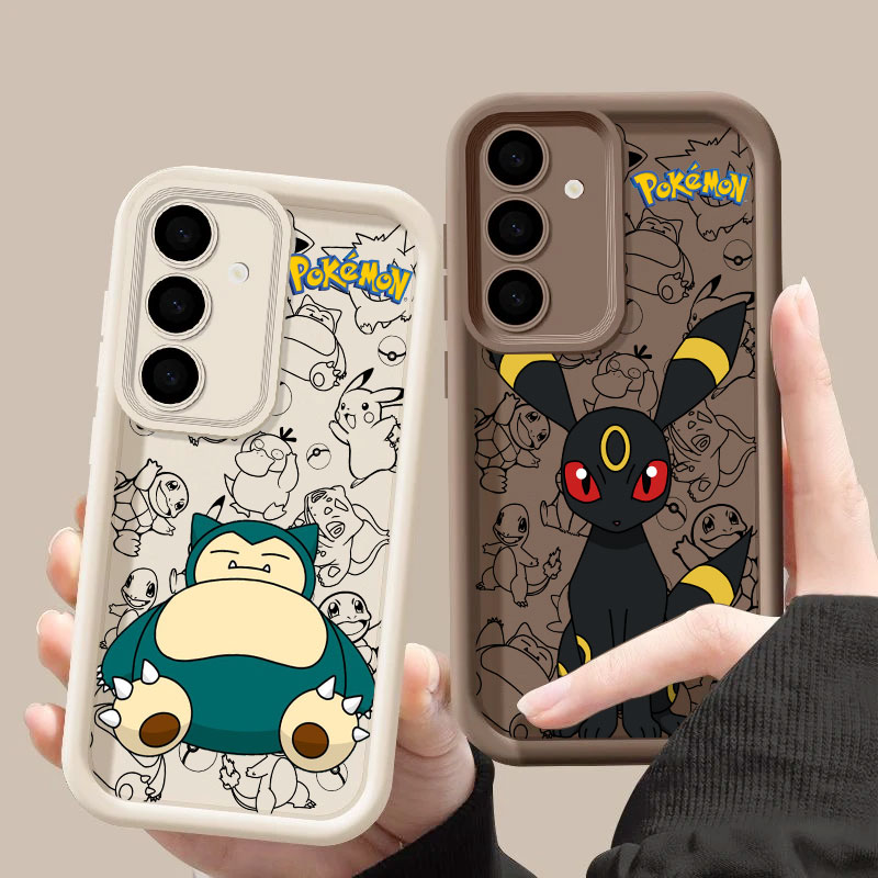 Phone Cases Samsung S25 - カビゴン、アンブレオン、ポケモンアニメS26ウルトラケース、サムスンギャラクシーS26、S25、S24、S22、S23ウルトラ、S21プラス、S20 FE用保護カバー