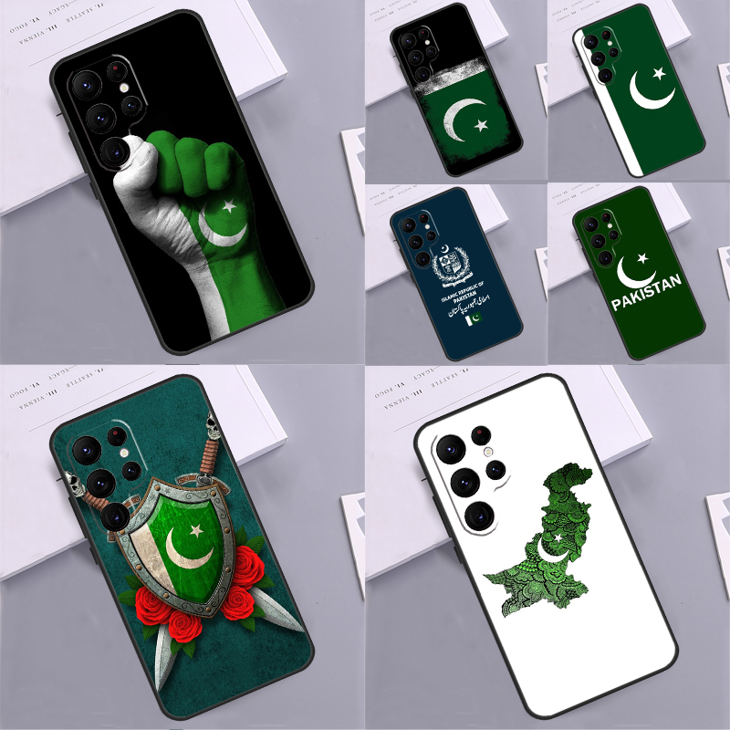 Phone Cases Pakistan - パキスタン国旗電話ケース三星銀河 S24 S25 ウルトラ S9 S10