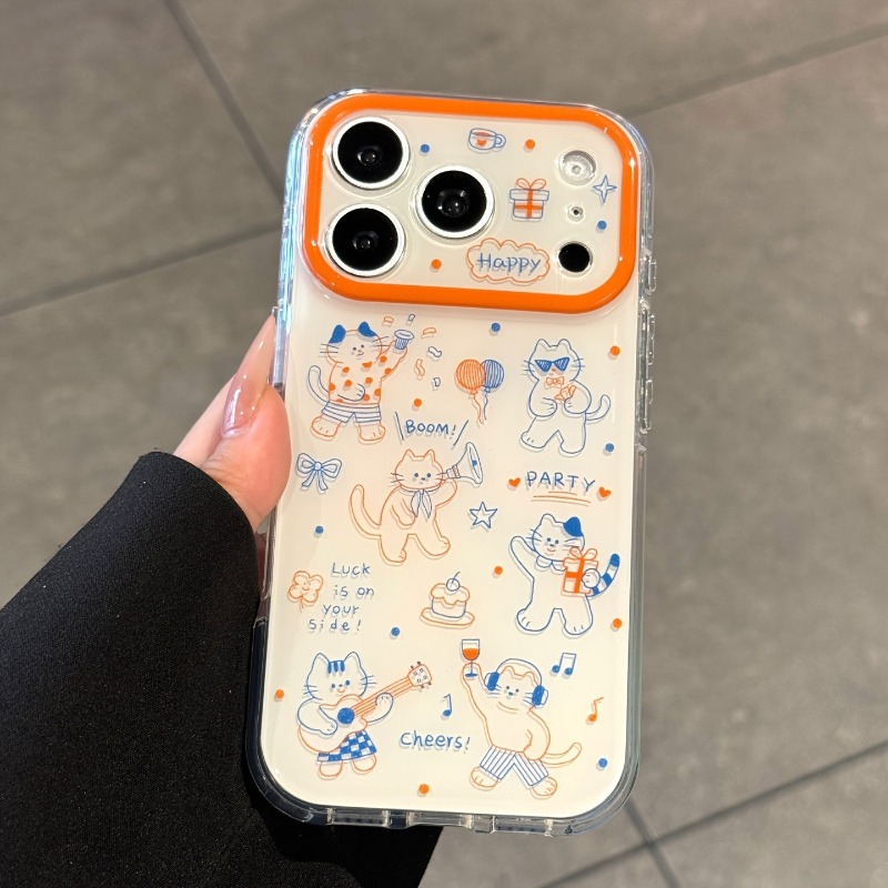 Cute Cartoon Case - 漫画風のかわいい猫柄の新しいクリエイティブなiPhoneケース iPhone 18 Pro 17 16