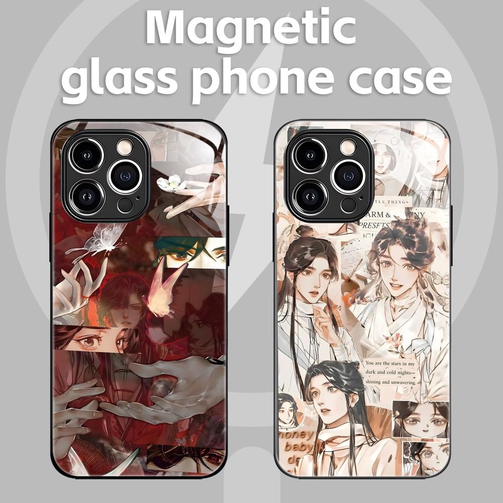 Phone Cases Amazon - アニメ「天国の職人の祝福」iPhone 16/15/14/13/12/11/X/XR/XS/8 Plus/Mini/Pro/Max対応 ガラス製マグネット式スマホケース
