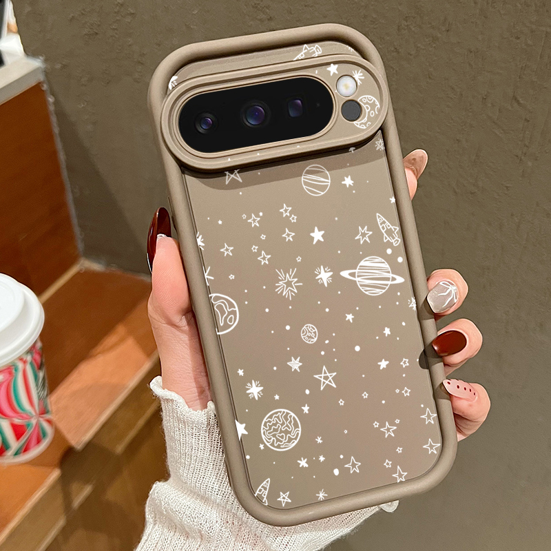 Phone Cases Pixel 9A - 輝く星月柄スマホケース Google Pixel 10 9 8