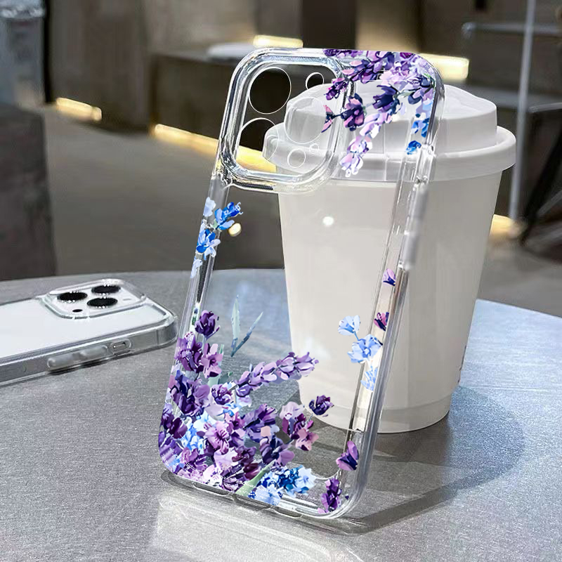 Phone Cases Amazon - パープルフラワー ソフトTPU製 iPhoneケース iPhone 17 16
