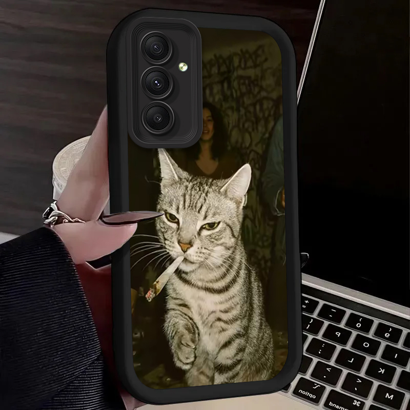 流行の猫が喫煙しているデザインのスマホケース Samsung - Phone Cases For Samsung A14 のレビューと価格