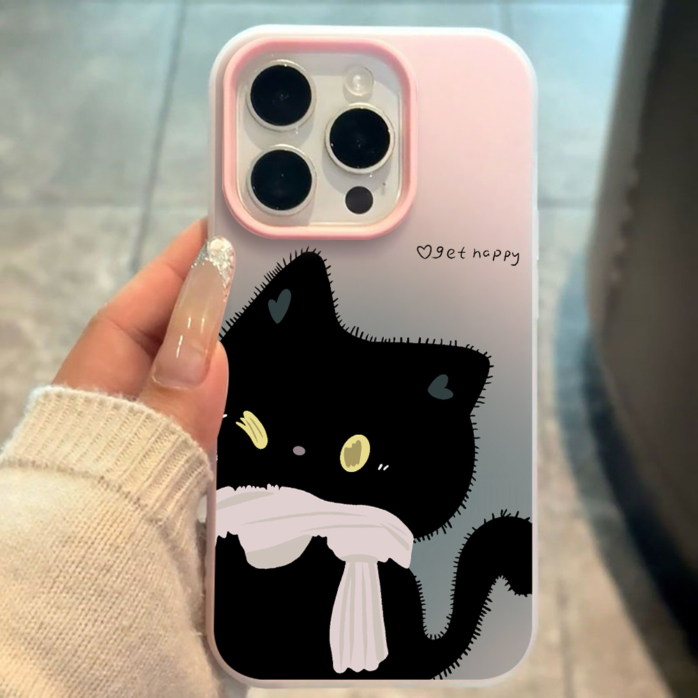 INSカップル黒白猫キャンディーカラー携帯電話ケースXiao - Phone Cases Xiaomi のレビューと価格