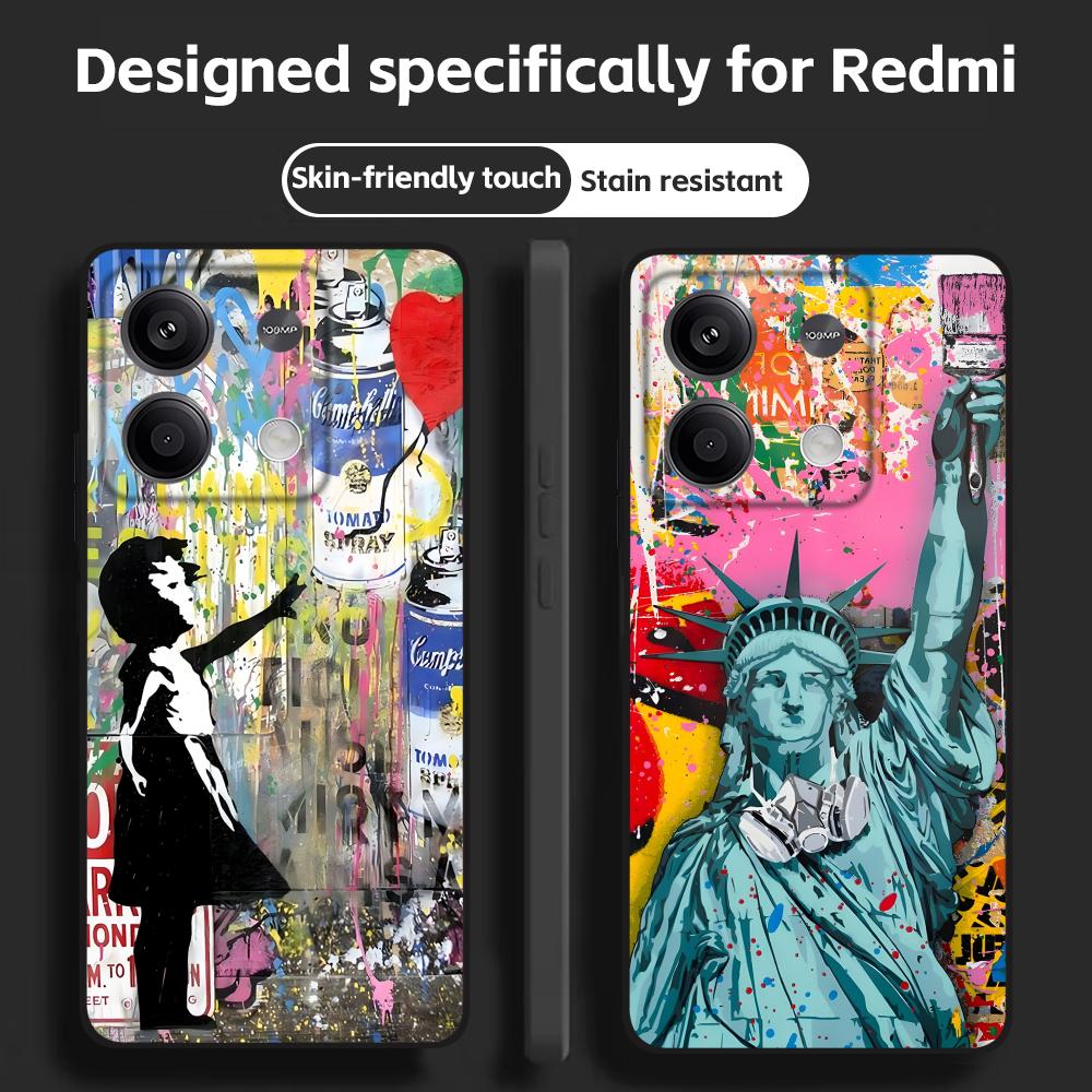 バンクシー グラフィティ アート スマホケース Redmi  - Phone Cases Xiaomi のレビューと価格