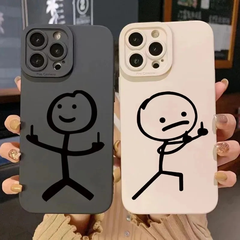 かわいい漫画マッチマン柄マットシリコン製スマホケース iPh - Cute Cartoon Case のレビューと価格