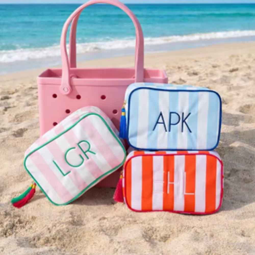 カスタマイズされたモノグラム刺繍入りメイクアップバッグ、スト - Monogram Custom Case のレビューと価格