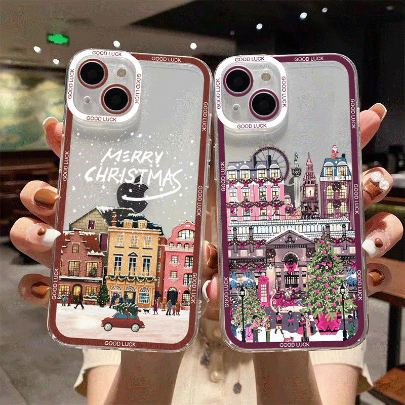 冬の新年 クリスマス 街並み 風景 スマホケース Xiaom - Phone Cases Xiaomi のレビューと価格