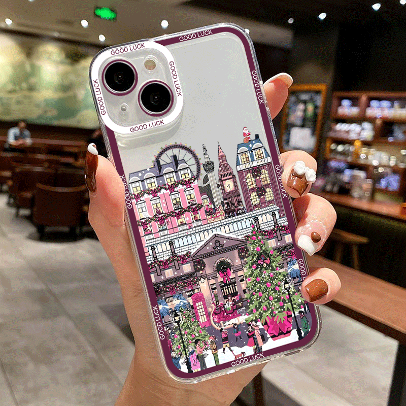 冬の新年 クリスマス 街並み 風景 スマホケース Xiaom - Phone Cases Xiaomi のレビューと価格