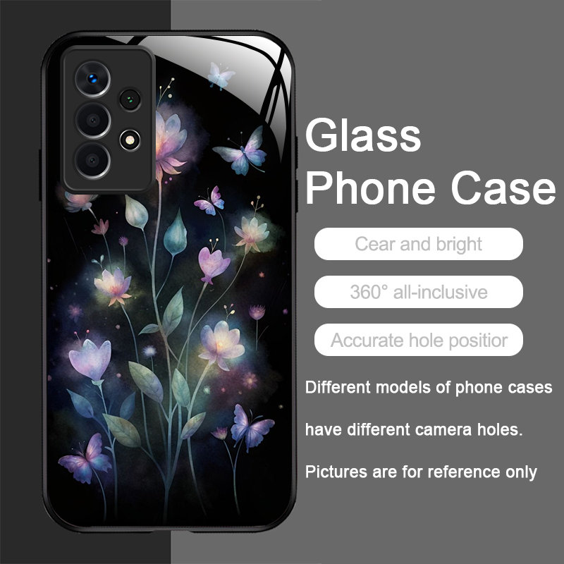 ヴィンテージ風花柄蝶々フラワーデザイン強化ガラス製スマホケー - Phone Cases For Samsung A14 のレビューと価格