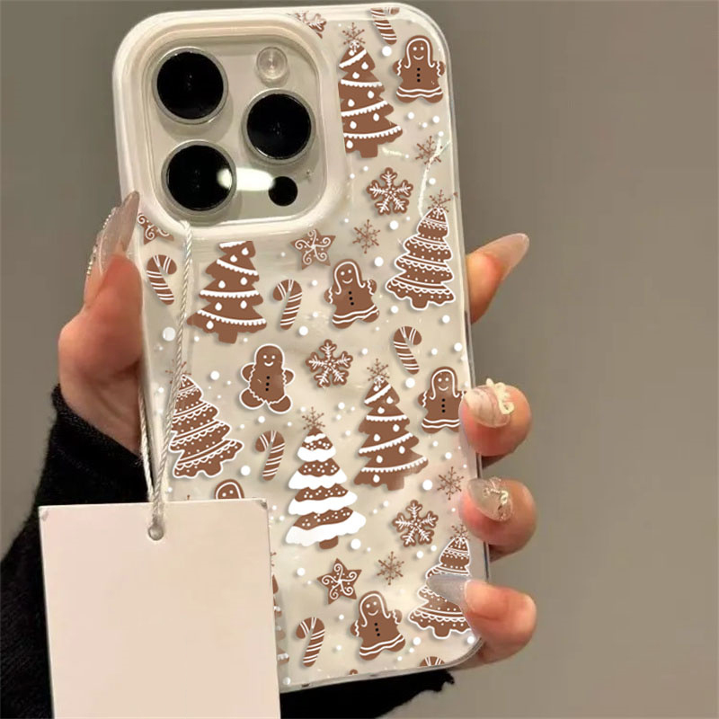クリスマスツリーと雪の結晶柄シリコン製iPhoneケース（i - Phone Cases Amazon のレビューと価格