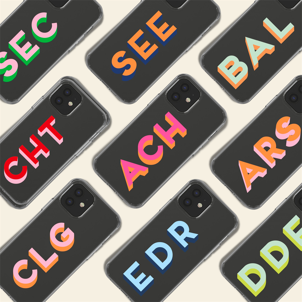 モノグラムのレタリングが付いたクリアケース,iPhone 1 - Monogram Custom Case のレビューと価格