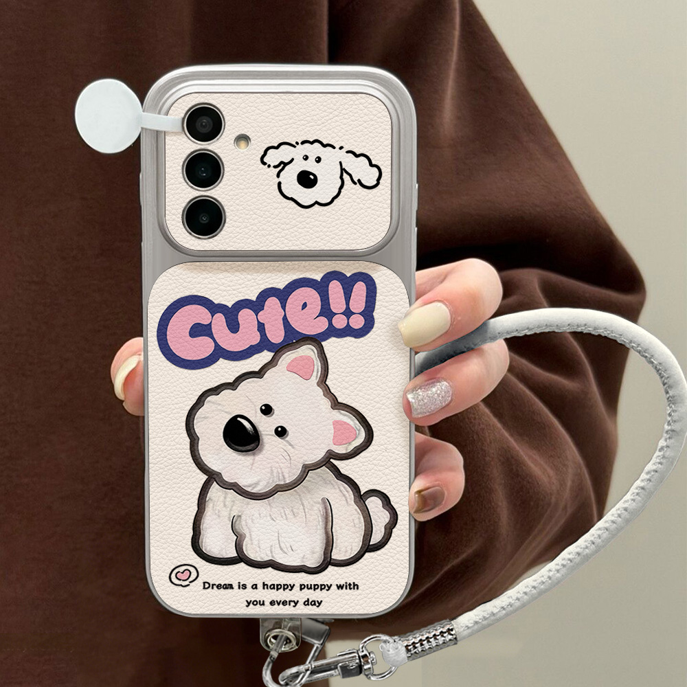 かわいい漫画犬柄のネックストラップ付きスマホケース、Sams - Cute Cartoon Case のレビューと価格