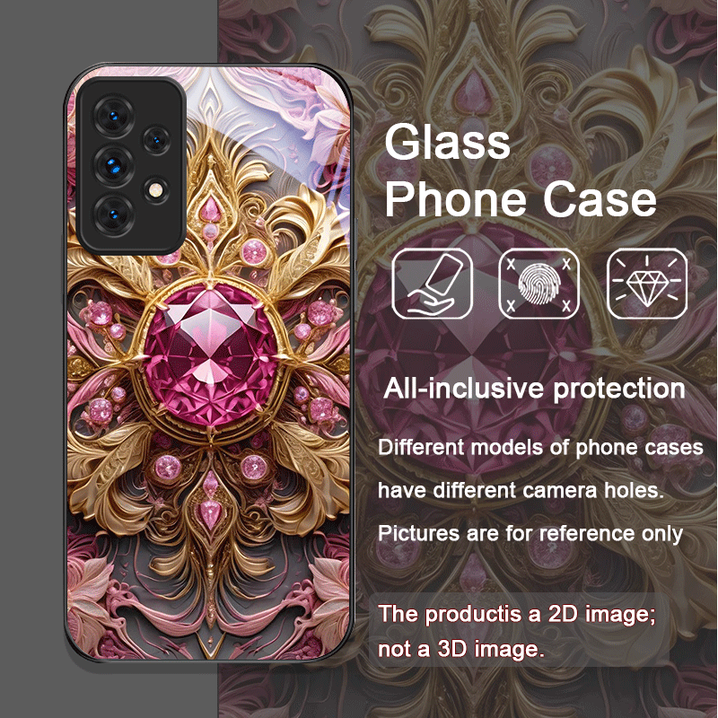 エレガントな宝石柄の花模様強化ガラス製スマホケース、Sams - Phone Cases For Samsung A14 のレビューと価格