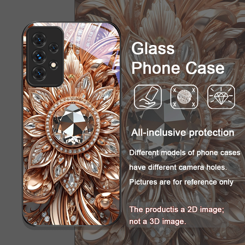 エレガントな宝石柄の花模様強化ガラス製スマホケース、Sams - Phone Cases For Samsung A14 のレビューと価格