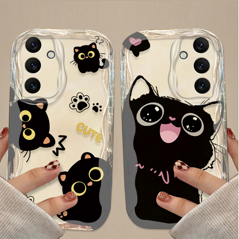 かわいい大きな目の黒猫ケース Samsung Galaxy  - Phone Cases For Samsung A14 のレビューと価格