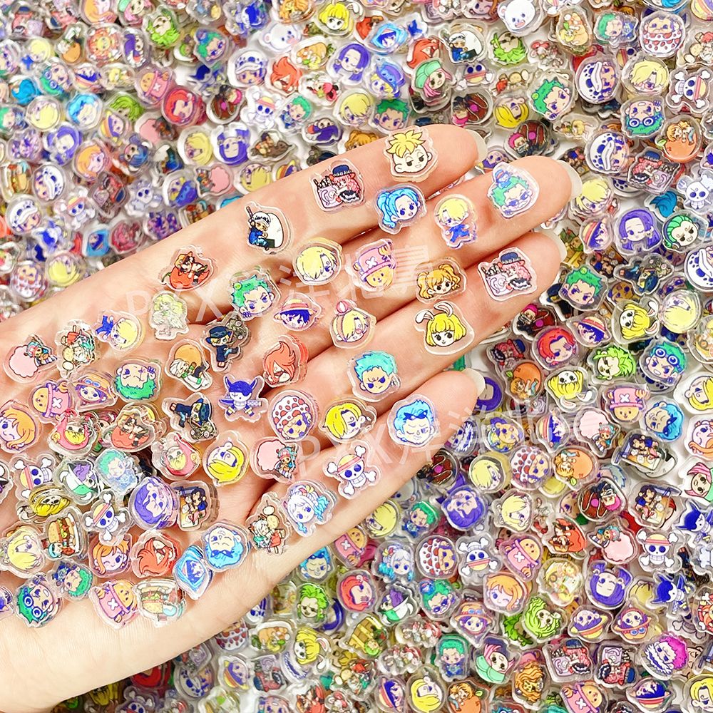 100個のミニワンピースアクリルDIYチャーム。かわいい冷蔵 - Phone Cases One Piece のレビューと価格