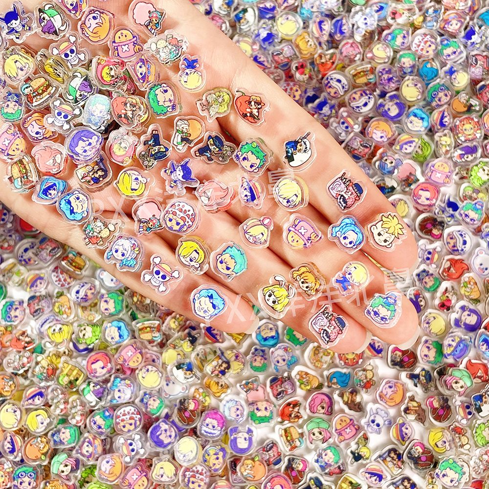 100個のミニワンピースアクリルDIYチャーム。かわいい冷蔵 - Phone Cases One Piece のレビューと価格