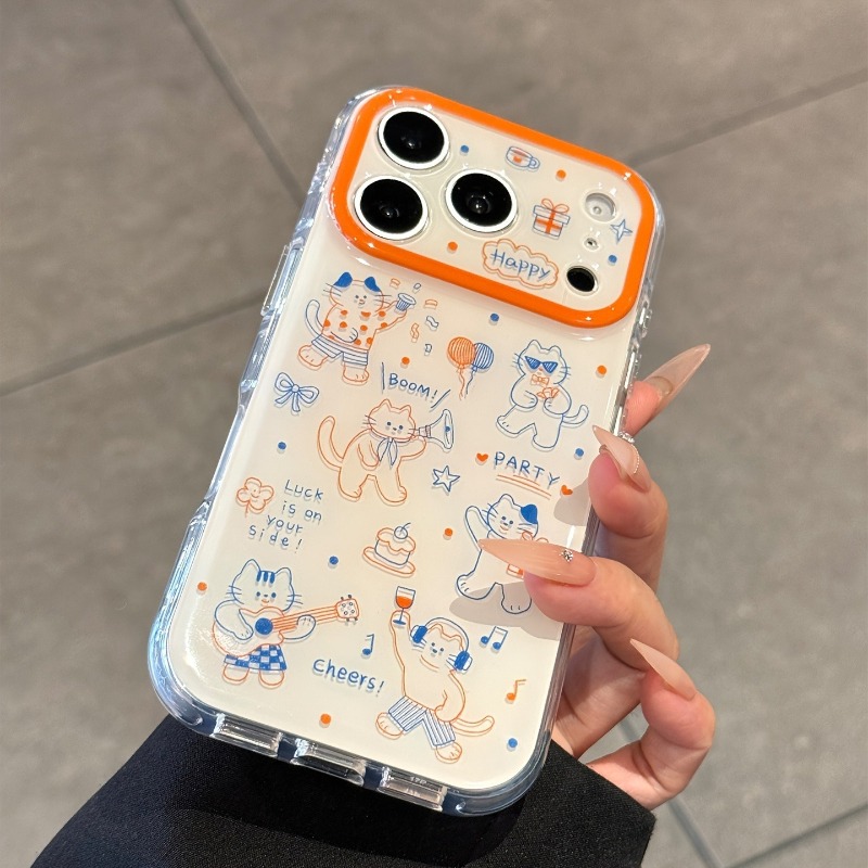 漫画風のかわいい猫柄の新しいクリエイティブなiPhoneケー - Cute Cartoon Case のレビューと価格