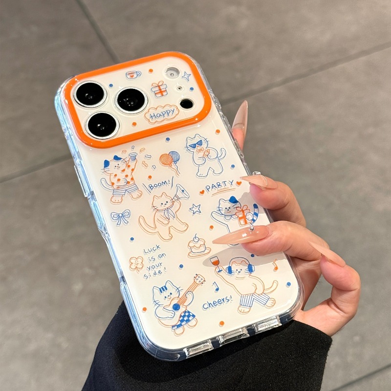 漫画風のかわいい猫柄の新しいクリエイティブなiPhoneケー - Cute Cartoon Case のレビューと価格