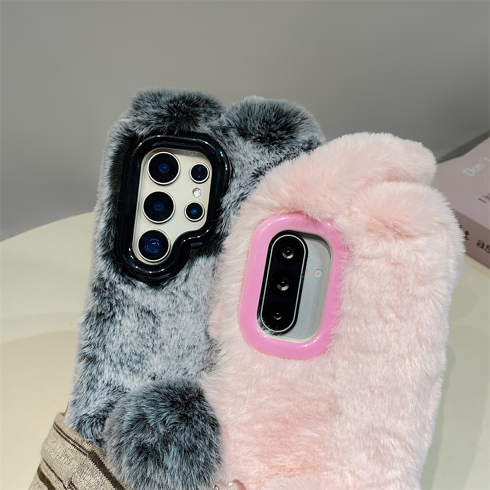 かわいいウサギ耳ふわふわスタンド付きスマホケース Samsu - Phone Cases Samsung S25 のレビューと価格