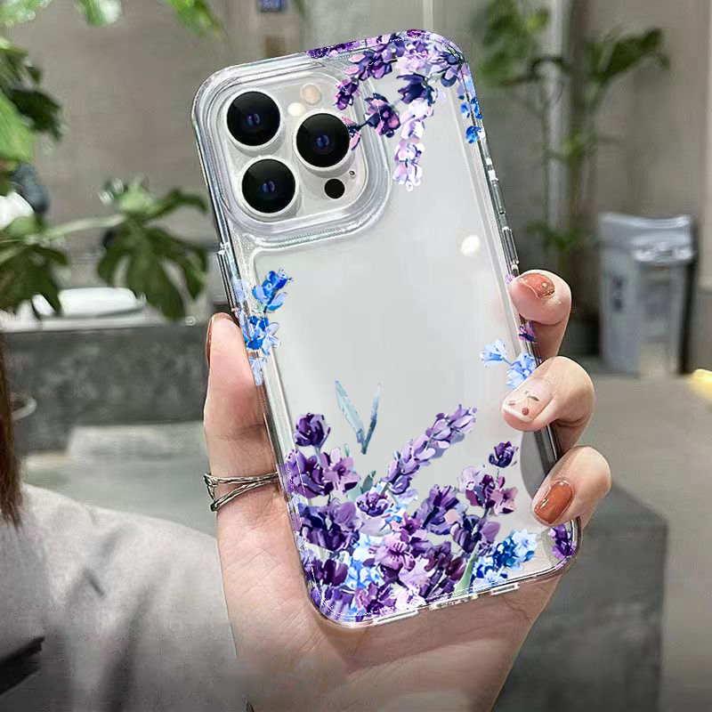 パープルフラワー ソフトTPU製 iPhoneケース iPh - Phone Cases Amazon のレビューと価格